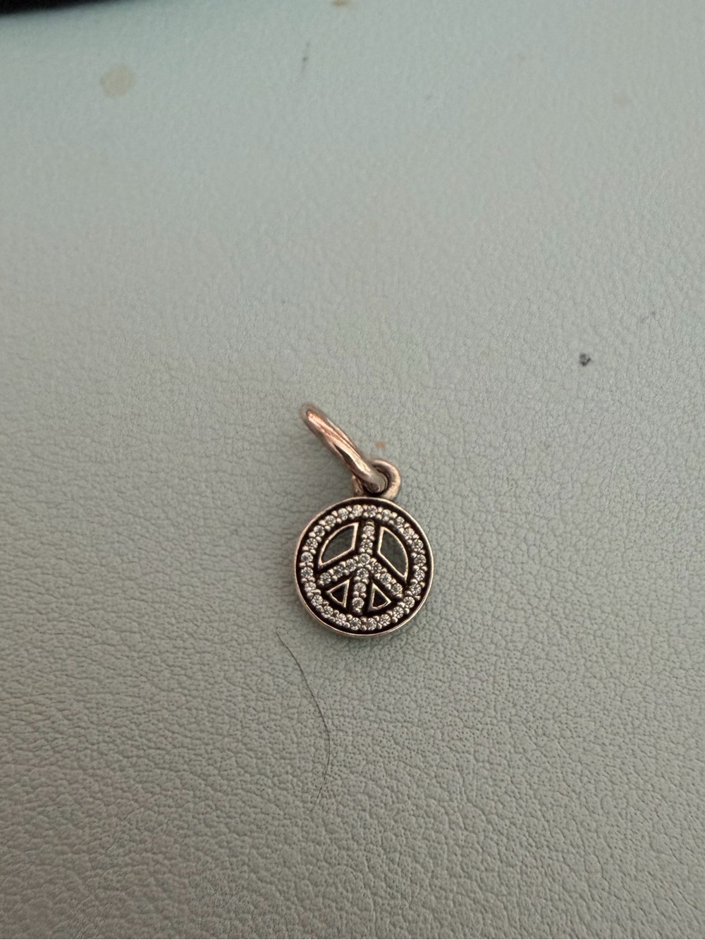 Pandora Peace Sign Charm Pendant - Silver Tone